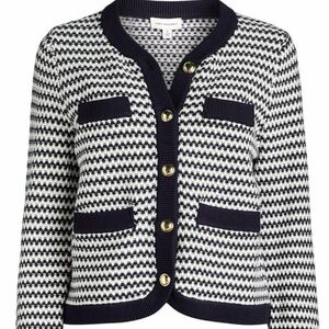 Free Assembly Navy and White Lady Jacket XL NWOT